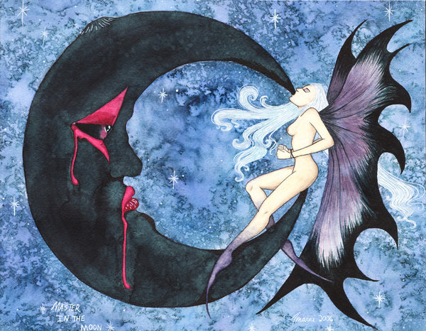 breasts butterfly_wings crescent fairy female makeup moon nude oral universal-freak wings