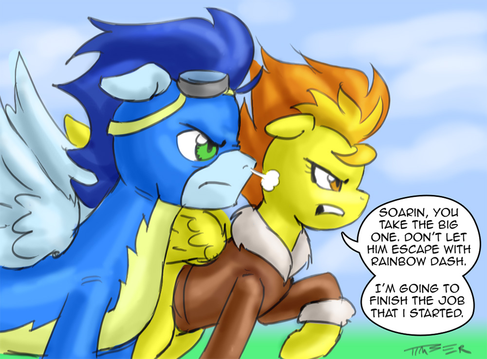comic dialog english_text equine female feral friendship_is_magic horse male mammal my_little_pony pegasus pluckyninja pony soarin_(mlp) spitfire_(mlp) text timber_(artist) wings wonderbolts_(mlp)