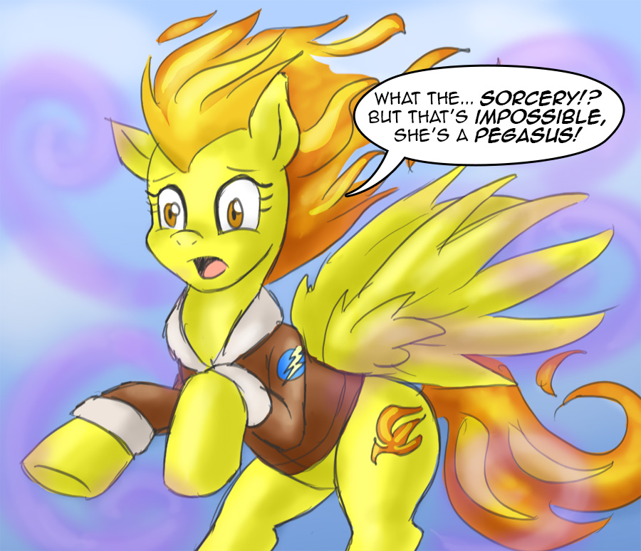 comic dialog english_text equine female feral friendship_is_magic horse mammal my_little_pony pegasus pluckyninja pony spitfire_(mlp) surprise text timber_(artist) wings wonderbolts_(mlp)