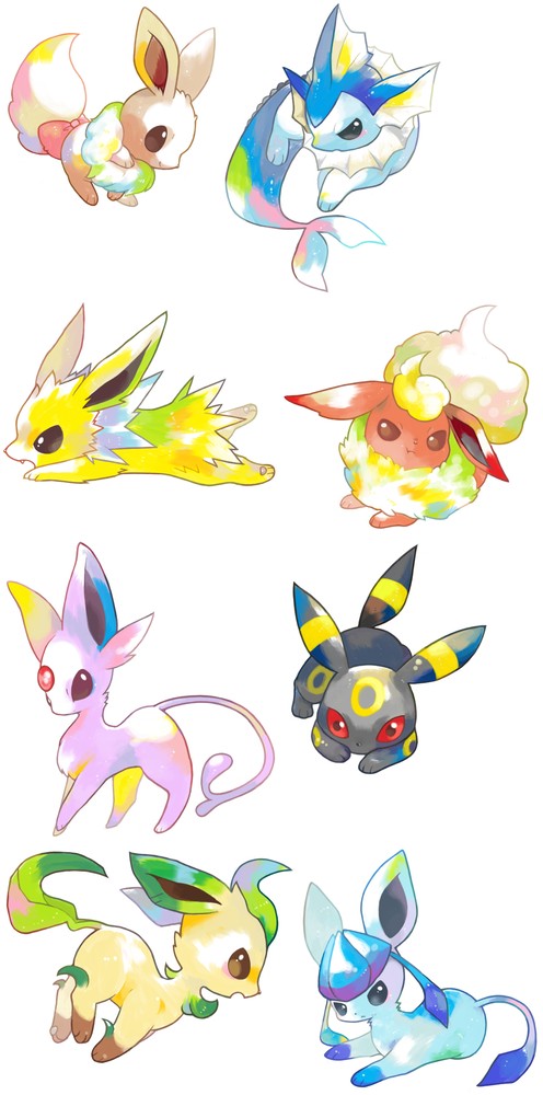 bow canine cat cute dog eevee eeveelution espeon feline flareon fox glaceon jolteon leafeon nintendo pok&eacute;mon umbreon vaporeon video_games