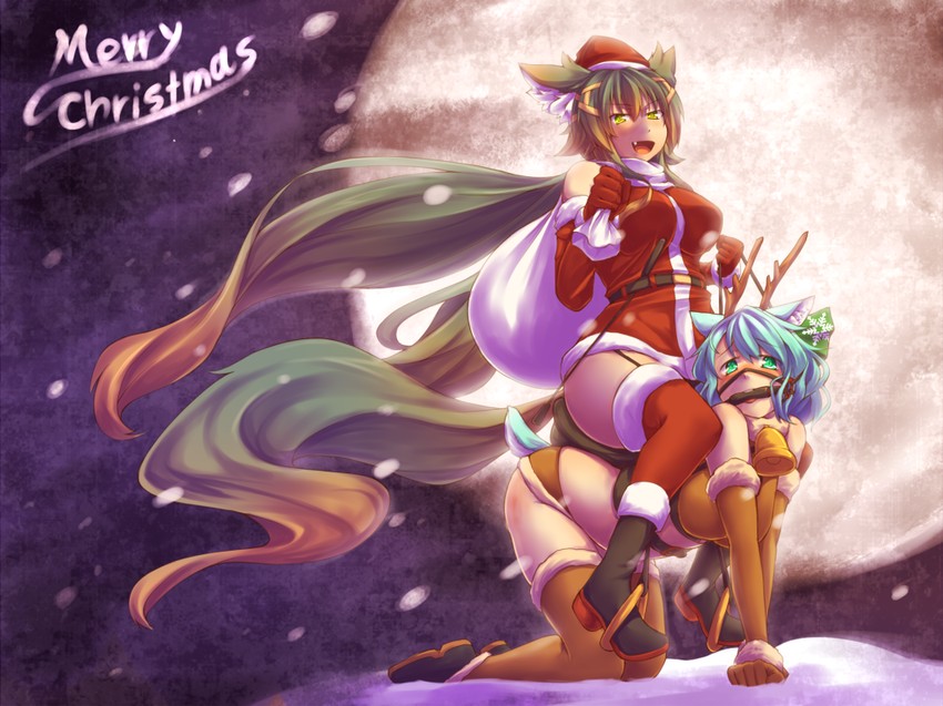 christmas holiday merry_christmas riding_on_person sitting_on_person tagme