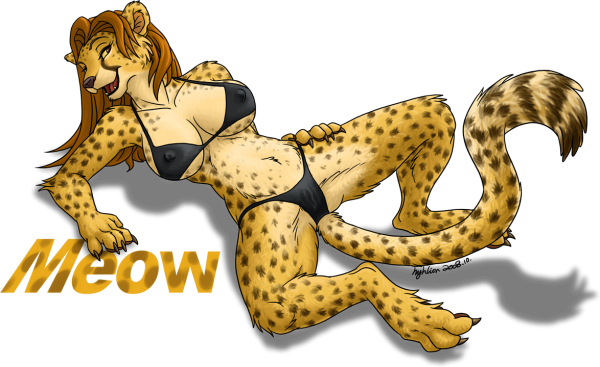 bikini breasts brown_hair feline female hair leopard smile spread_legs spreading tagme tight_clothing
