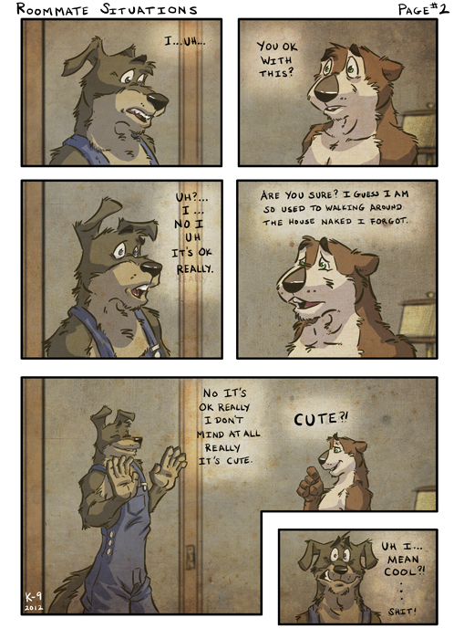 canine clothed clothing comic gay k-9 male mustelid nude otter