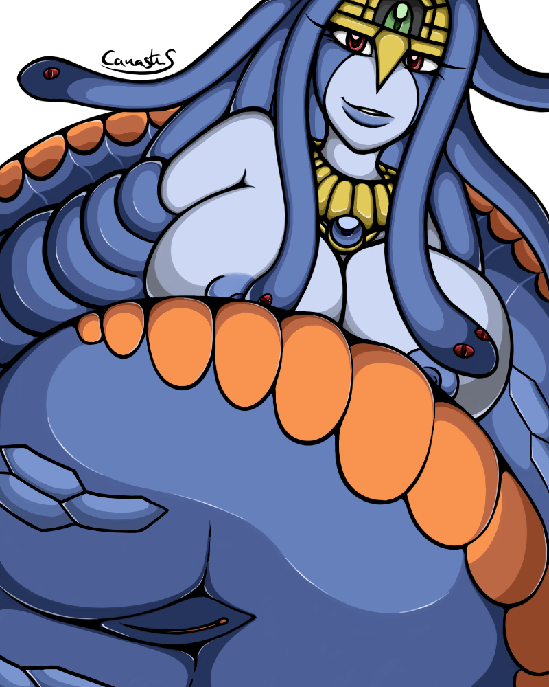 big_butt big_lips breasts butt canastus deity female goddess jewelry looking_back monster monster_girl naga necklace nipples nude pussy reptile scalie snake tiara vennominaga_the_deity_of_poisonous_snakes yu-gi-oh yu-gi-oh!