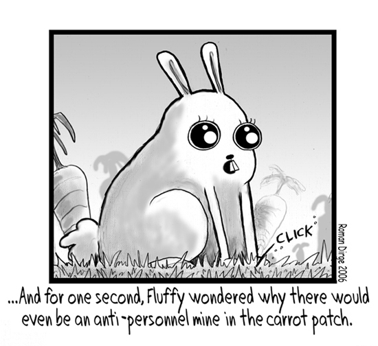 black_and_white carrot click d8 greyscale humor imminent_death lagomorph mammal mine monochrome plain_background rabbit roman_dirge text white_background