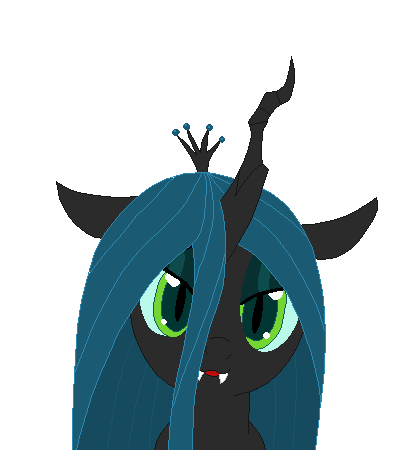 alpha_channel animated cat_eyes changeling fangs female friendship_is_magic green_eyes green_hair hair horn licking long_hair looking_at_viewer my_little_pony plain_background queen_chrysalis_(mlp) slit_pupils solo tomdantherock tongue transparent_background