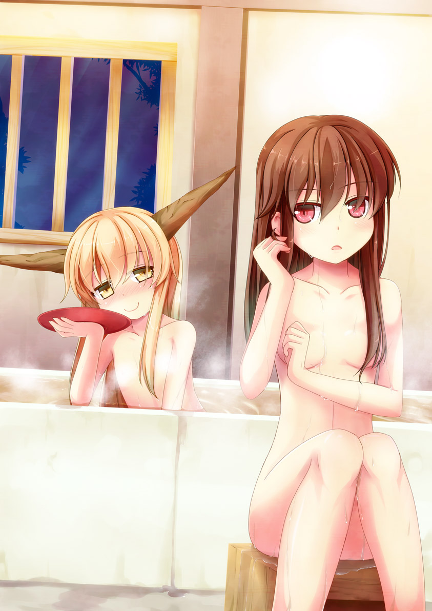 bathing hakurei_reimu naked niiya touhou
