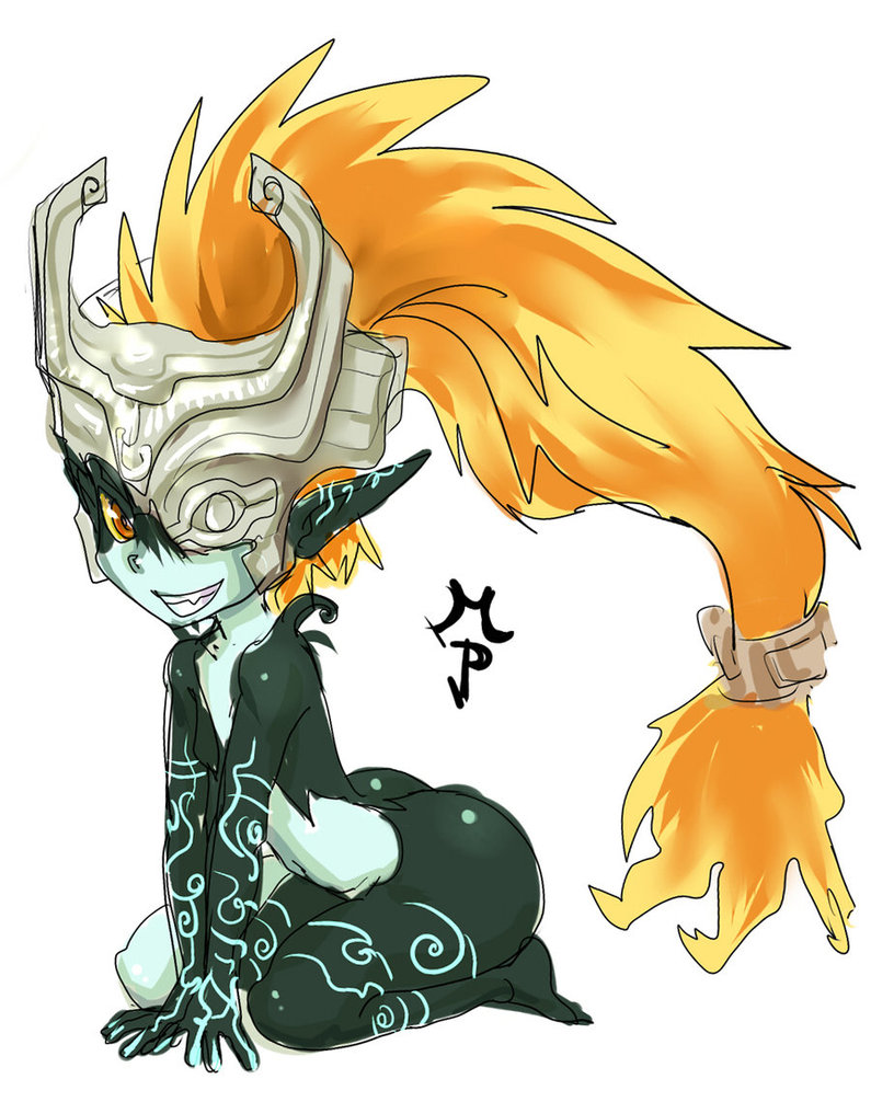 grin imp maniacpaint midna nintendo orange_hair pointy_ears red_eyes smile the_legend_of_zelda the_legend_of_zelda:_twilight_princess twilight_princess