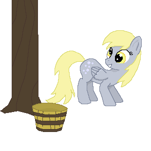 alpha_channel animated blonde_hair bucket cutie_mark derp_eyes derpy_hooves_(mlp) equine female feral food friendship_is_magic hair kick mammal muffin my_little_pony pegasus plain_background solo tomdantherock transparent_background tree wings yellow_eyes