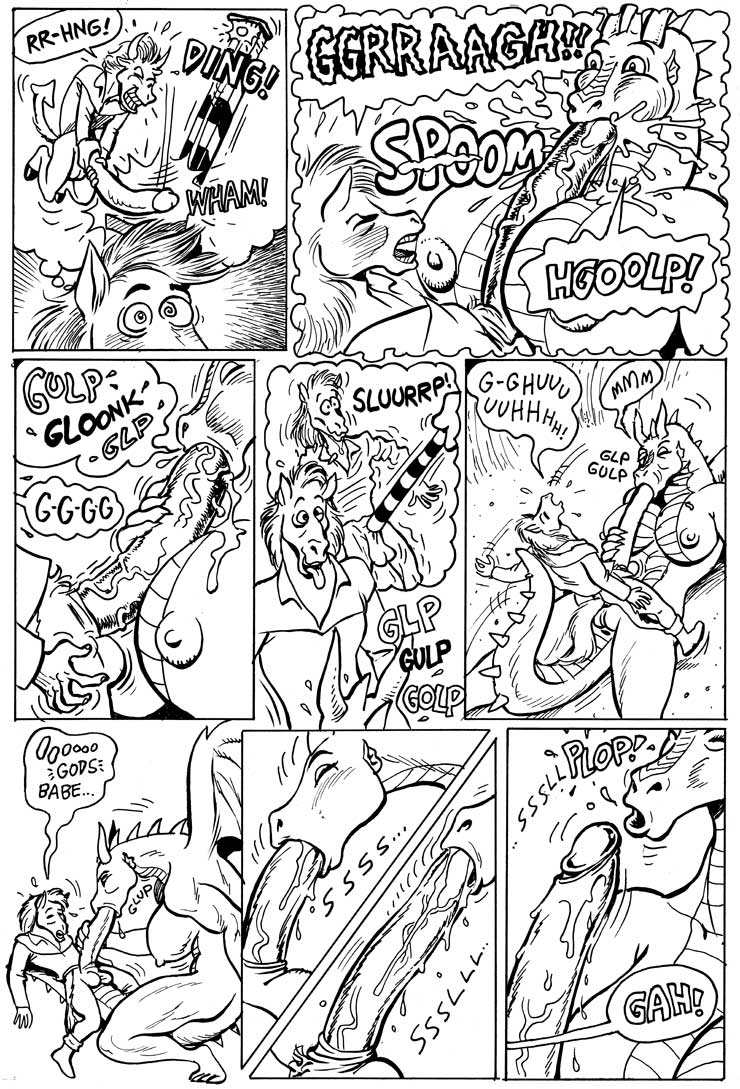 areola balls big_breasts big_penis breast_fondling breast_grab breasts comic cum cum_in_mouth cum_inside dialog dragon english_text equine erect_nipples erection eye_contact fellatio female fondling gustav gustav_(here_there_be_dragons) hair here_there_be_dragons horn horse huge_breasts huge_penis interspecies karno male mammal monochrome necklace nipples nude open_mouth oral oral_sex orgasm penis pussy sex smile straight text titfuck zashy