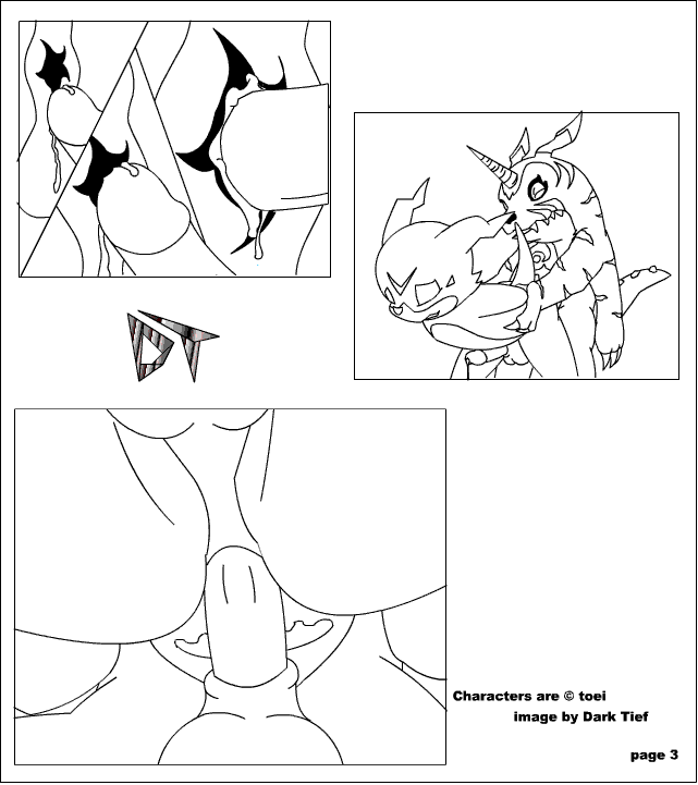 anal animated comic darktief digimon digimon_(species) gabumon male male/male penis sex veemon