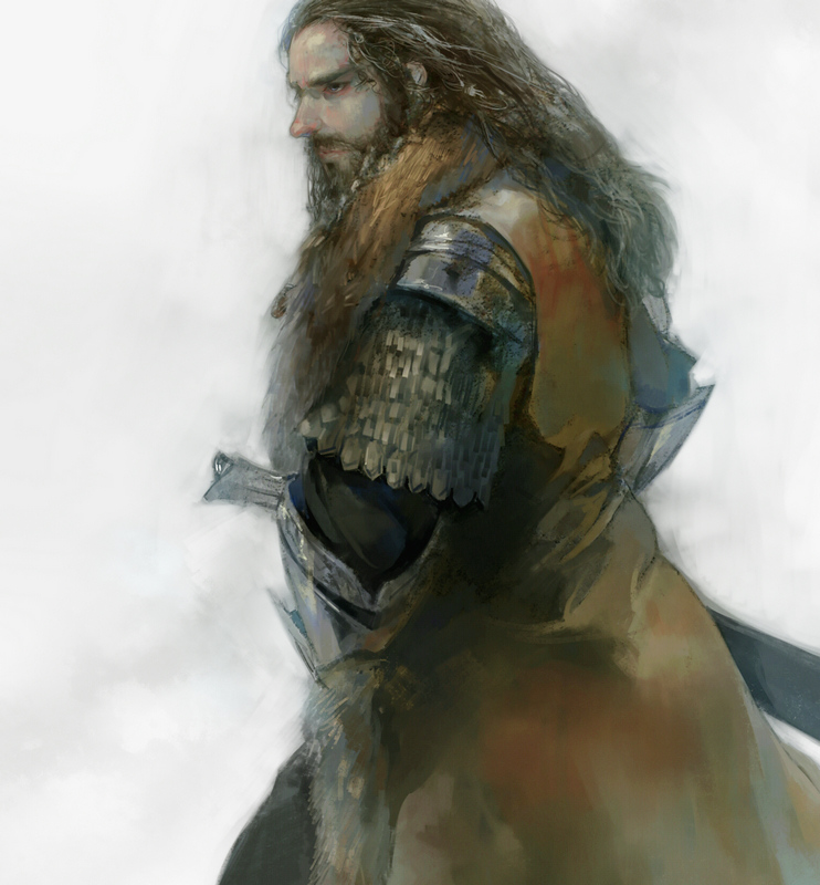 armor beard chm facial_hair lord_of_the_rings male_focus mustache sheath sheathed solo sword the_hobbit thorin_oakenshield weapon