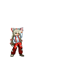 animated animated_gif bow fire fujiwara_no_mokou hair_bow long_hair lowres parody pixel_art red_eyes silver_hair solo suspenders the_king_of_fighters touhou transparent_background