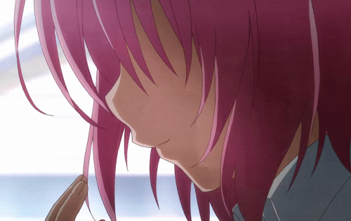 animated animated_gif fingers lowres momo_velia_deviluke pink_hair spit to_love-ru to_love-ru_darkness