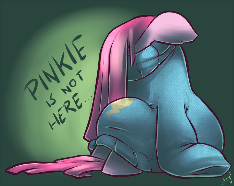 english_text equine female feral floppy_ears friendship_is_magic fur gravity_falls hair horse mammal my_little_pony pink_fur pink_hair pinkamena_(mlp) pinkie_pie_(mlp) pony sad solo sweater text