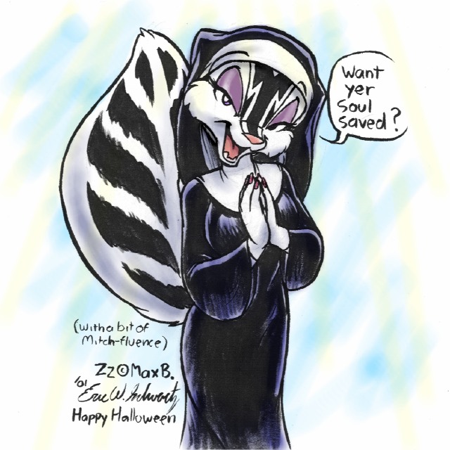 eric_schwartz female mammal max_blackrabbit nun religious skunk stripes zig_zag