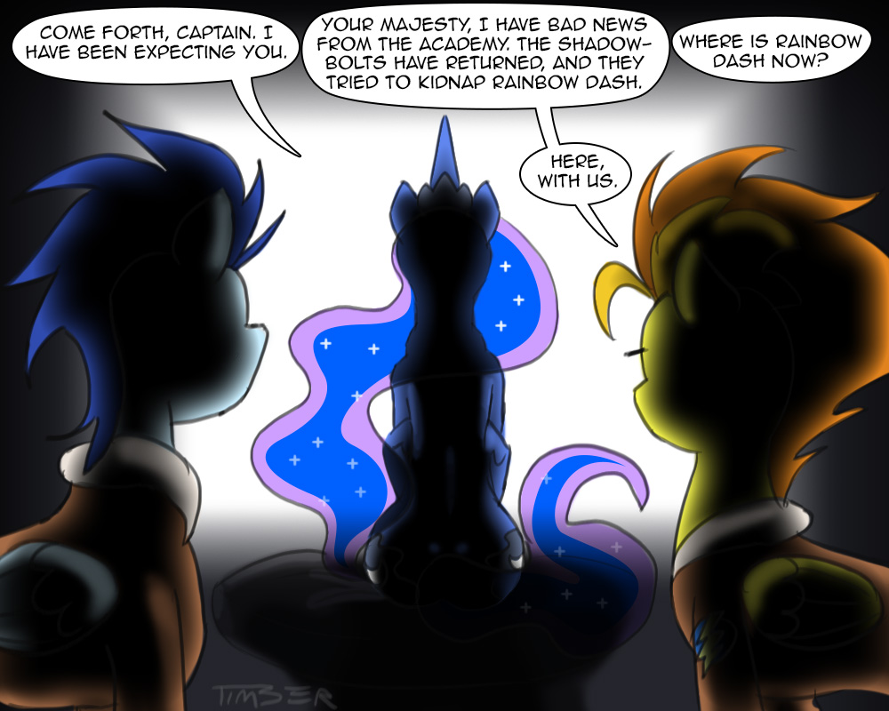 english_text equine female feral friendship_is_magic horn horse male mammal my_little_pony pegasus pluckyninja pony princess_luna_(mlp) soarin_(mlp) spitfire_(mlp) text timber_(artist) winged_unicorn wings wonderbolts_(mlp)