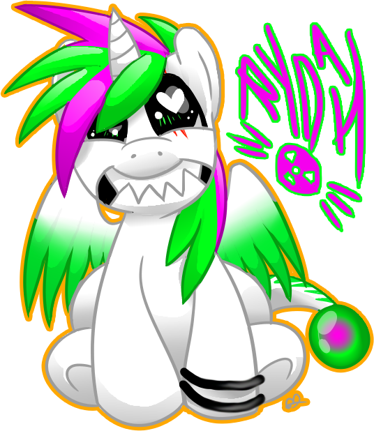 alpha_channel cute demon equine hair hangryhangryhippo horn male mammal my_little_pony original_character plain_background rydah_hazard rydah_hazard_(character) signature sitting solo transparent_background two_tone_hair winged_unicorn wings