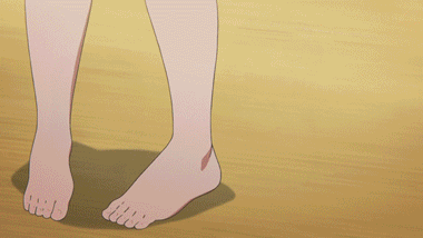 animated animated_gif barefoot bird dera_mochimazzui feet kitashirakawa_anko kitashirakawa_tamako lowres ooji_mochizou tamako_market throwing