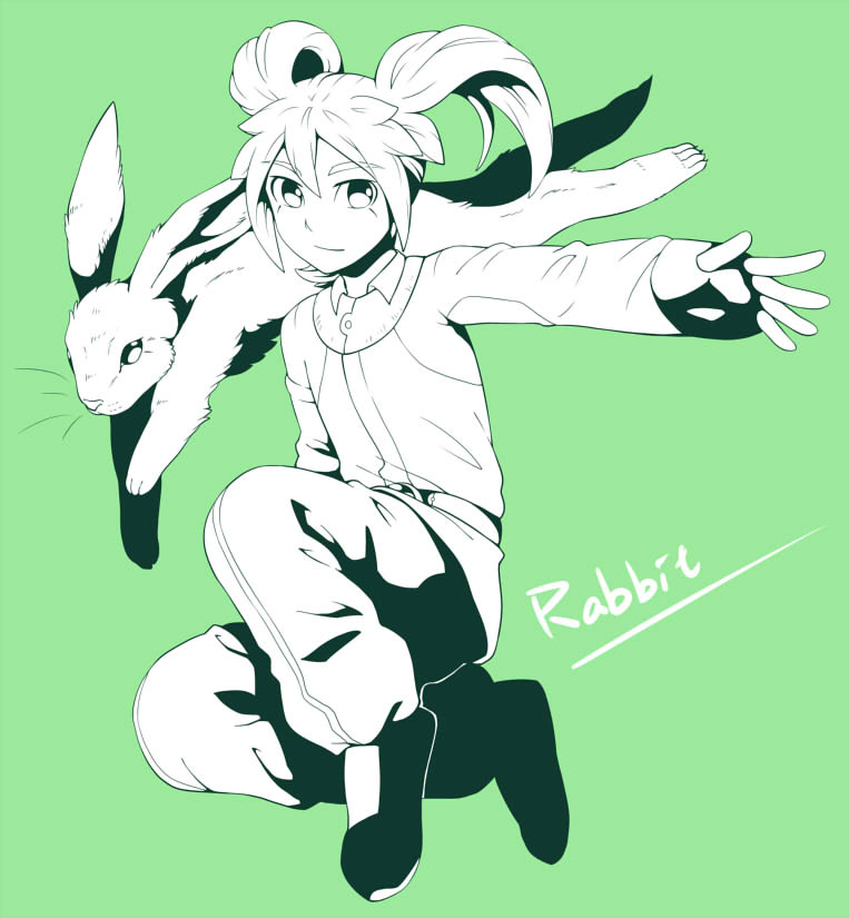 bad_id bad_pixiv_id bunny cr72 english fei_rune inazuma_eleven_(series) inazuma_eleven_go inazuma_eleven_go_chrono_stone male_focus monochrome simple_background solo