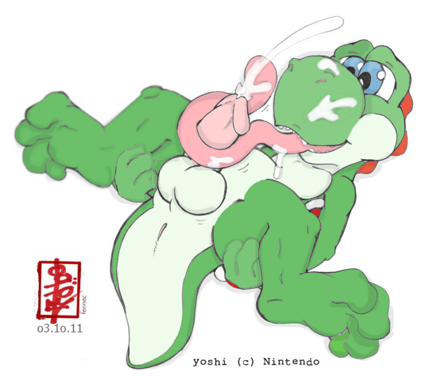 4_toes amphibian anime anus autofellatio balls barefoot blue_eyes butt cum cum_on_face cum_on_tongue cum_string cumshot cumstring dinosaur erection fennec_(artist) frog glans green_nose green_skin humanoid_penis lift lizard looking_down lying male mario_bros masturbation nintendo nude on_floor open_mouth oral orgasm penis pink_penis pink_skin plain_background presenting presenting_hindquarters raised_leg reptile scalie sharp_teeth shiny skin snake solo spread_legs spreading teeth tongue tongue_out video_games white_background white_skin yoshi