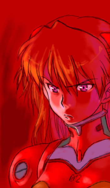 long_hair neon_genesis_evangelion non-web_source pink_eyes plugsuit red_hair serious solo souryuu_asuka_langley