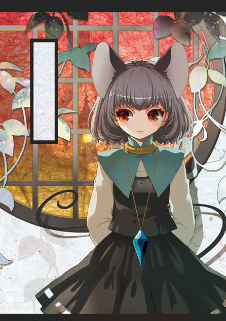 animal_ears bad_id bad_pixiv_id capelet grey_hair jewelry mikikoto_hitsuji mouse_ears mouse_tail nazrin pendant red_eyes short_hair skirt solo tail touhou
