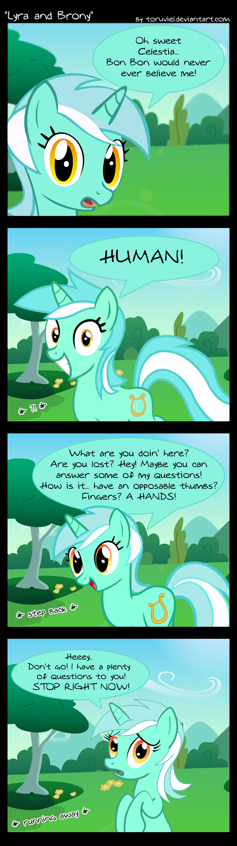 amber_eyes cloud comic dialog english_text equine female feral flower friendship_is_magic grass hair horn horse lyra_(mlp) lyra_heartstrings_(mlp) mammal multi-colored_hair my_little_pony outside pony sky solo text toruviel tree two_tone_hair unicorn yellow_eyes
