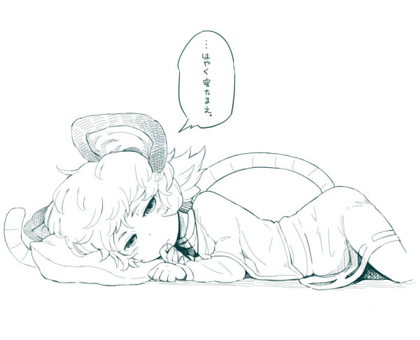 animal_ears capelet daitai_konna_kanji dress long_sleeves looking_at_viewer lying mouse_ears mouse_tail nazrin on_side pillow solo tail touhou translated