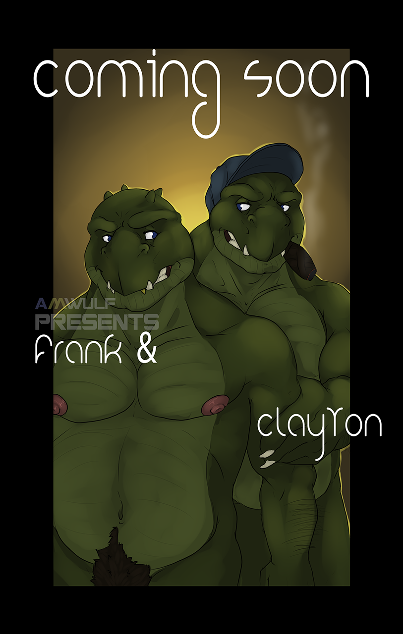 alligator amwulf anthro biceps brothers cigar clayton_(amwulf) clayton_(character) duo frank_(amwulf) frank_(character) male muscles nude pubes reptile scalie sibling smoking