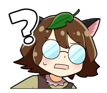 1girl ? animal_ears blush brown_hair brown_shirt brown_vest futatsuiwa_mamizou glasses leaf leaf_on_head looking_at_viewer lowres open_mouth raccoon_ears raccoon_girl shirt short_hair solo sweat tatsu_toyoyo touhou transparent_background upper_body vest