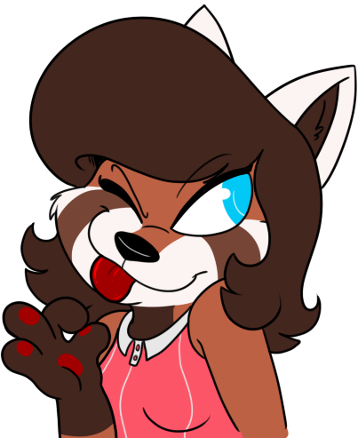 2016 4_fingers ;p ailurid anthro bare_shoulders biped black_eyebrows black_eyelashes black_nose blue_eyes breasts brown_body brown_countershading brown_fur brown_hair brown_inner_ear brown_markings bust_portrait cheek_tuft clothed clothed_anthro clothed_female clothing colored countershade_face countershade_neck countershading digital_drawing_(artwork) digital_media_(artwork) eyebrow_through_hair eyebrows facial_markings facial_tuft female female_anthro fingers fur gesture glistening glistening_eyes gloves_(marking) hair head_markings janette_cho kabula_(artist) looking_aside low_res mammal markings no_pupils ok_sign one_eye_closed pattern_clothing pattern_shirt pattern_topwear pawpads portrait red_clothing red_panda red_pawpads red_shirt red_tongue red_topwear shirt simple_background sleeveless_shirt solo striped_clothing striped_shirt striped_topwear stripes tear_(marking) tongue tongue_out topwear translucent translucent_hair tuft white_background white_body white_countershading white_tuft wink