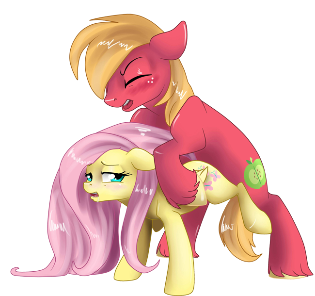 all_fours alpha_channel big_macintosh_(mlp) blonde_hair blush cutie_mark doggystyle drooling duo equine female feral fluttershy_(mlp) freckles friendship_is_magic from_behind green_eyes hair horse male mammal my_little_pony nude pegasus penetration pink_hair plain_background pony saliva sex straight sugarcup transparent_background wings