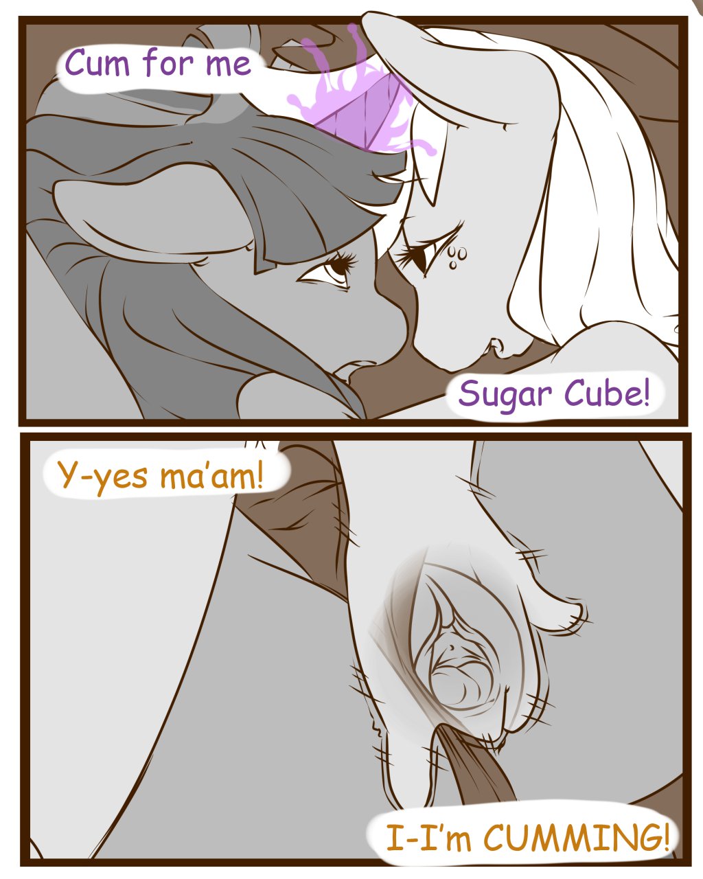2013 anthro anthrofied applejack_(mlp) breast_fondling comic cowboy_hat dialog duo english_text equine eye_contact eyes_closed female fondling freckles friendship_is_magic hat horn horse lesbian licking magic mammal monochrome my_little_pony nipples open_mouth pony pussy swimsuit text tiki_san tongue translucent twilight_sparkle_(mlp) unicorn
