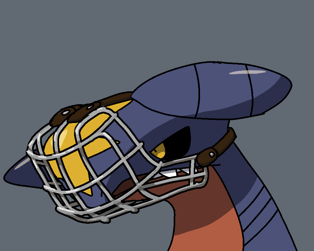 animal_focus black_sclera closed_mouth colored_sclera commentary_request garchomp grey_background looking_ahead muzzle no_humans pokemon pokemon_(creature) portrait punopo-32 sharp_teeth simple_background slit_pupils solo strap teeth yellow_eyes
