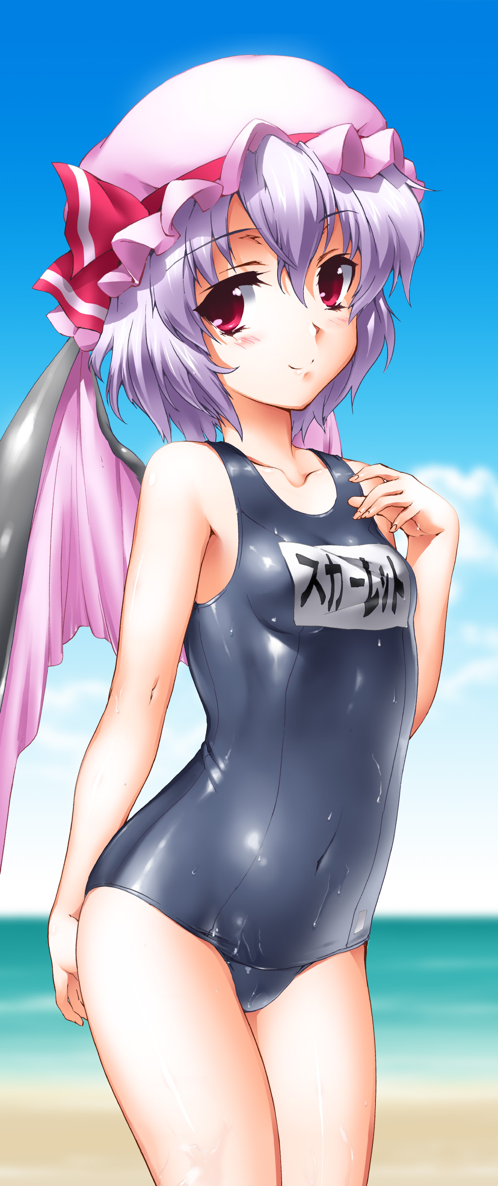 byeontae_jagga remilia_scarlet school_swimsuit swimsuits touhou wings