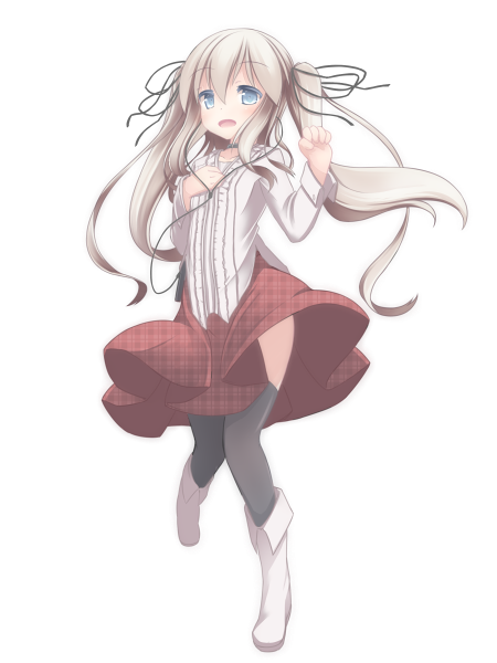 bad_id bad_pixiv_id blue_eyes copyright_request long_hair nightmare_cat silver_hair solo thighhighs twintails