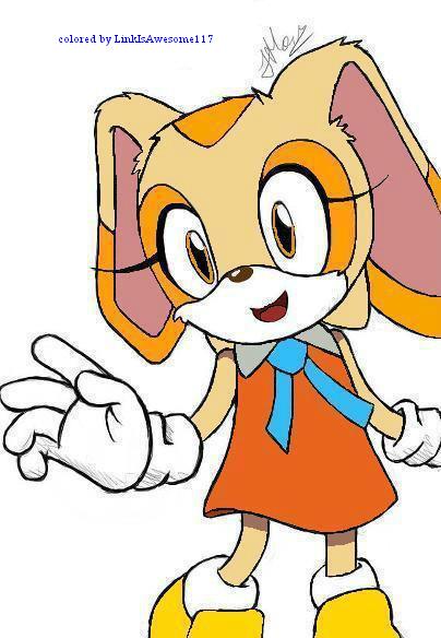 big_ears brown_eyes clothed clothing colored cream_the_rabbit female fur gloves lagomorph looking_at_viewer mammal orange_eyes orange_fur plain_background rabbit sega signature solo sonic_(series) sonic_series) source_request unknown_artist white_background yellow_fur young