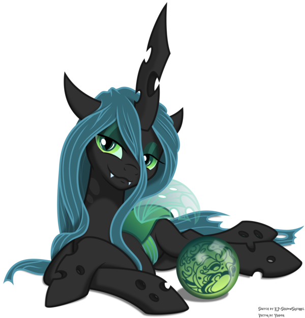 alpha_channel changeling equine fangs female feral friendship_is_magic green_eyes green_hair hair holes horn karol_pawlinski long_hair looking_at_viewer mammal my_little_pony plain_background queen_chrysalis_(mlp) royalty solo transparent_background wings yanoda