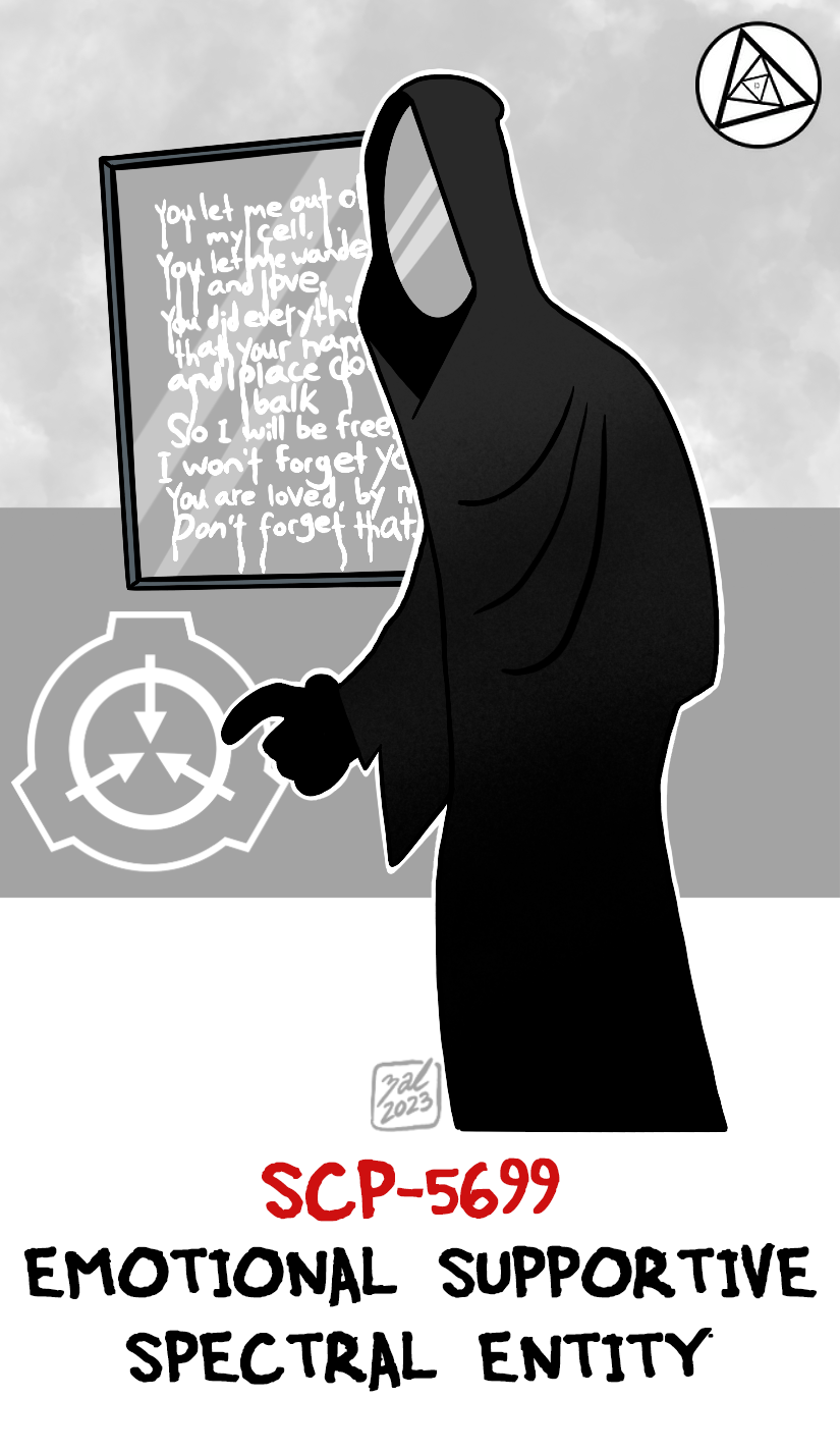 2023 5_fingers ambiguous_gender ambiguous_humanoid black_cloak black_text character_name cloak clothing colored dated digital_drawing_(artwork) digital_media_(artwork) english_text faceless_character fingers for_a_head full-length_portrait ghost glistening grey_text hi_res humanoid logo mirror not_furry object_head outline poem portrait red_text scp-5699 scp_foundation signature simple_background solo spectre spirit text undead white_background white_outline white_text zal-cryptid