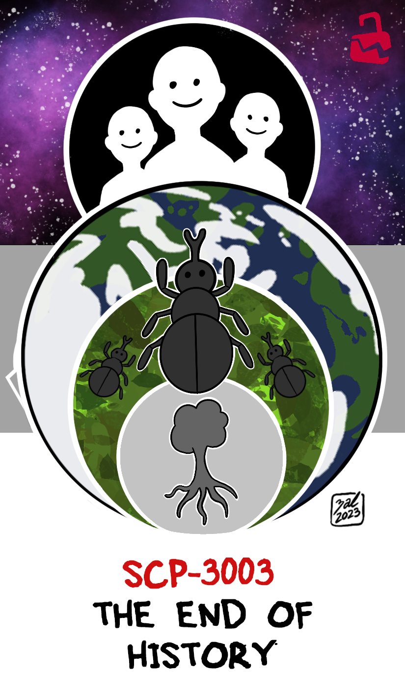 2023 ambiguous_gender amoeba_(organism) arthropod arthropod_abdomen beetle black_background black_text broken_lock_symbol cloud colored cosmic_background dated digital_drawing_(artwork) digital_media_(artwork) english_text feral forest forked_horn group hi_res horn human insect lock_symbol logo mammal nebula outline planet plant red_lock_symbol red_text scp-3003 scp-3003-1 scp-3003-2 scp-3003-3 scp_foundation sea signature silhouette simple_background simple_eyes smile space star starry_background tendrils text tree water zal-cryptid