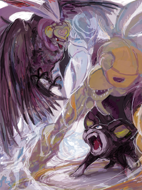 bird dog helmet horus_(stand) iggy_(jojo) jojo_no_kimyou_na_bouken makiv no_humans pet_shop stand_(jojo) tegaki the_fool