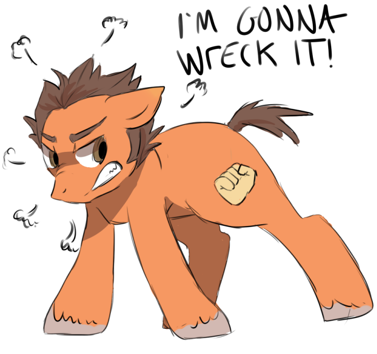 brown_eyes brown_hair cutie_mark equine feral friendship_is_magic hair horse male mammal my_little_pony ponification pony ralph_(wreck-it_ralph) scalene-trlangle solo wreck-it_ralph