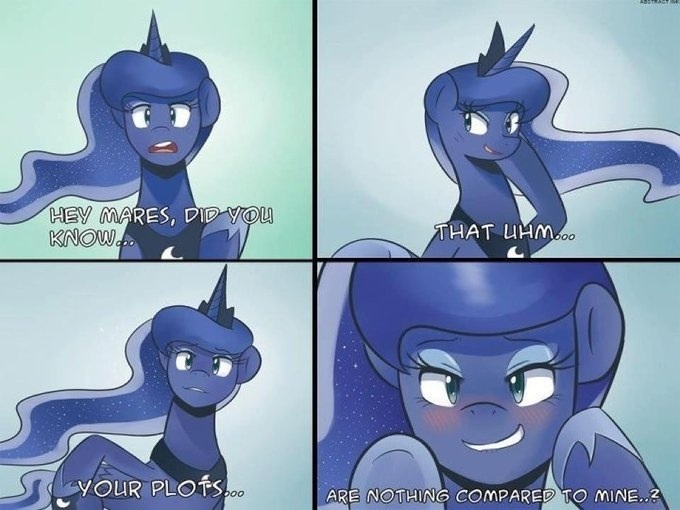 blush comic crown equine female feral friendship_is_magic hair horn horse mammal multi-colored_hair my_little_pony open_mouth pony princess_luna_(mlp) sallymon solo source_request suggestive winged_unicorn wings