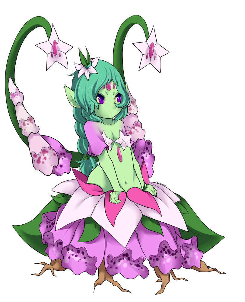 alraune female flower magicalzombie plain_background solo transparent_background