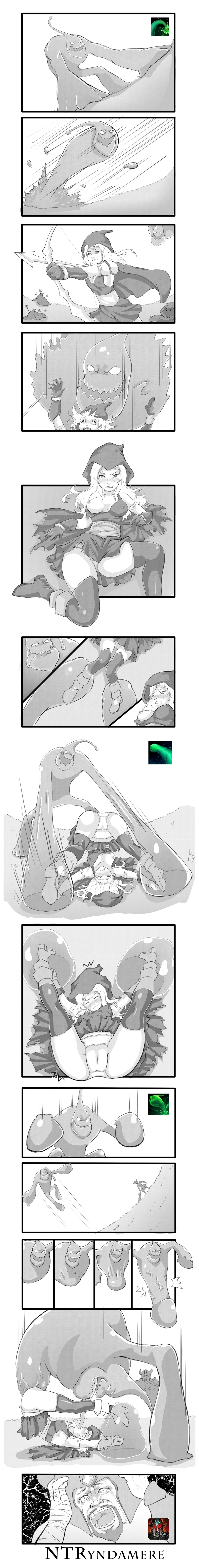 absurdres artist_request ashe ashe_(league_of_legends) cheating comic eamund highres league_of_legends long_image monochrome netorare rape tall_image tryndamere zac