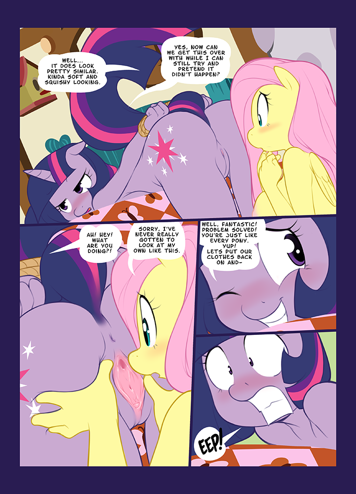 anthrofied blue_eyes bound comic cutie_mark dialog english_text equine female flanks fluttershy_(mlp) friendship_is_magic fur hair horn horse interest lesbian long_hair mammal multi-colored_hair my_little_pony pegasus pink_hair pony purple_eyes purple_fur pussy rope spread_pussy spreading text twilight_sparkle_(mlp) unicorn wings yellow_fur