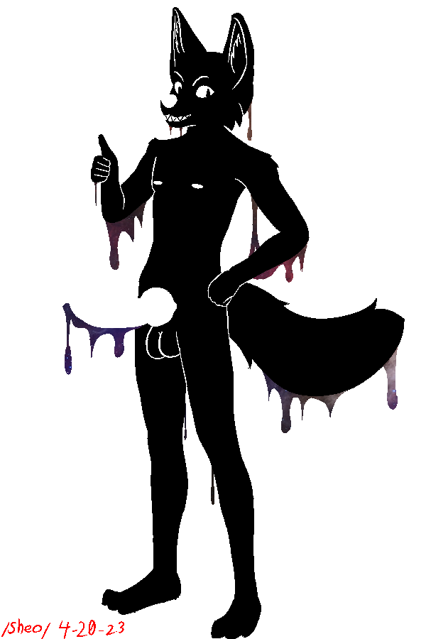2023 alpha_channel animal_genitalia animal_penis anthro balls big_penis black_body bodily_fluids canid canine canine_genitalia canine_penis cum cum_drip cum_on_penis dialogue digital_drawing_(artwork) digital_media_(artwork) dripping dripping_text erection genital_fluids genitals goo_creature knot lahatra leererhund looking_at_viewer male mammal monster nipples nude penis restricted_palette sharp_teeth sheo signature simple_background smile solo solo_focus tail teeth transparent_background