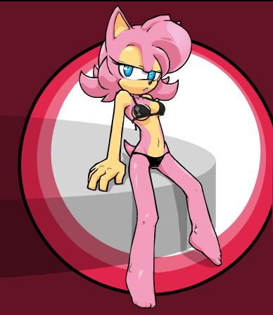 amy_rose anthro beige_countershading beige_skin bikini bipedal blue_eyes bored circle clothed clothing digital_media_(art) female front_view full-length_portrait hair looking_at_viewer panties pink_hair pink_skin pinup plain_background platform pose reclining red_background sega short_tail simple_background sitting skimpy solo sonic_(series) swimsuit three-quarter_view underwear