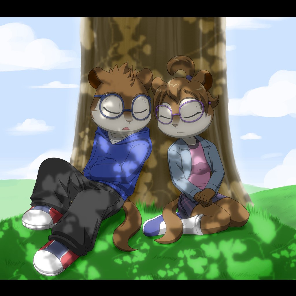 chipmunk cute eyewear fluffy_tail glasses grass jeanette_miller mammal pak009 rodent simon_seville sleeping tree